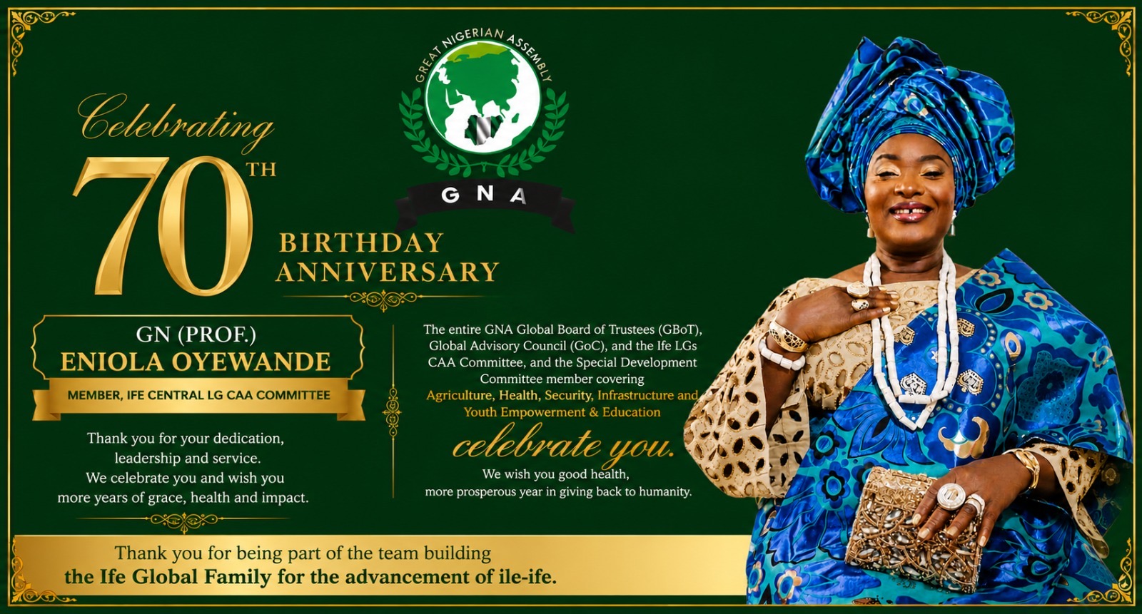 Celebrating a Woman of Impact, Service,Quiet Excellence