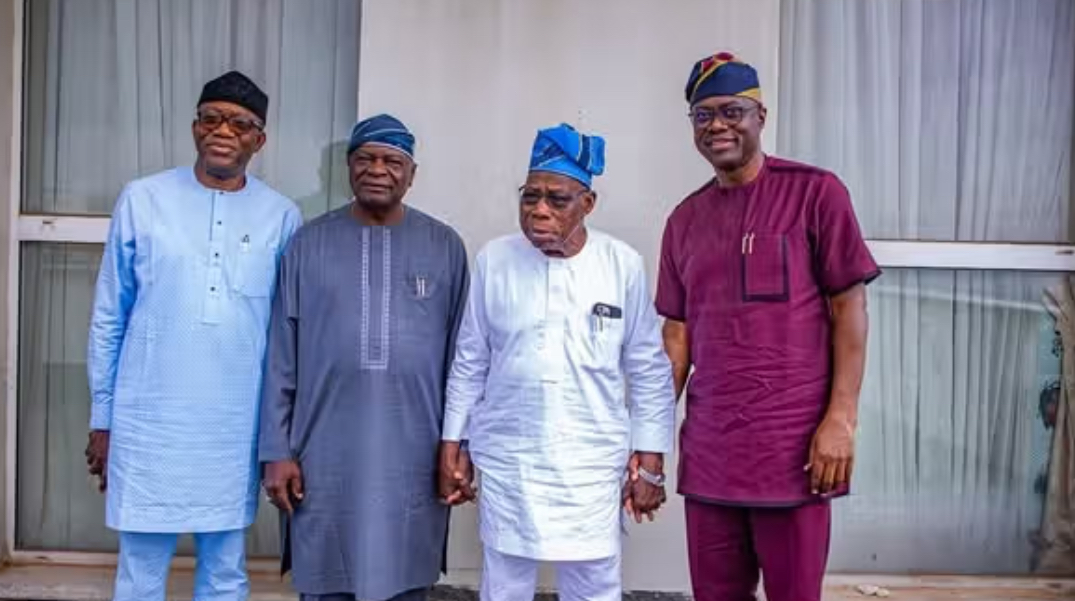 Makinde, Fayemi, Oyinlola Visit Obasanjo, Discuss 2027 Elections