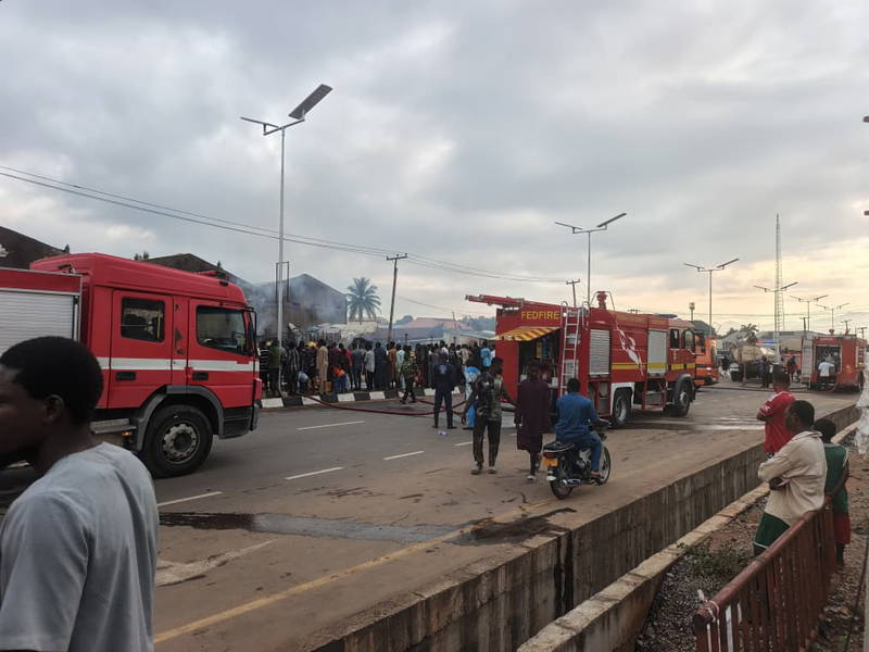 Abuja Gas Explosion: Car Crash Sparks Inferno, Injures Driver, Damages Police Post