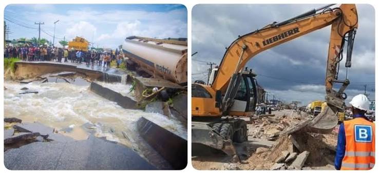 Oborevwori Orders Julius Berger to Fix Collapsed East-West Road Section