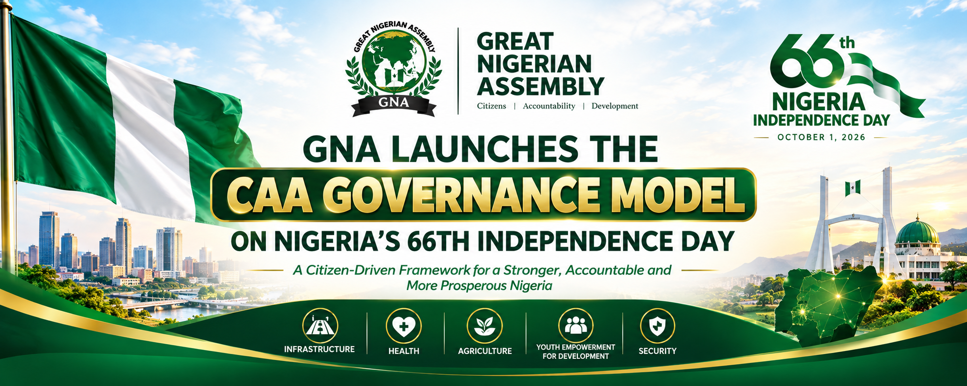 GNA Launches the CAA Governance Model on Nigeria’s 66th Independence Day
