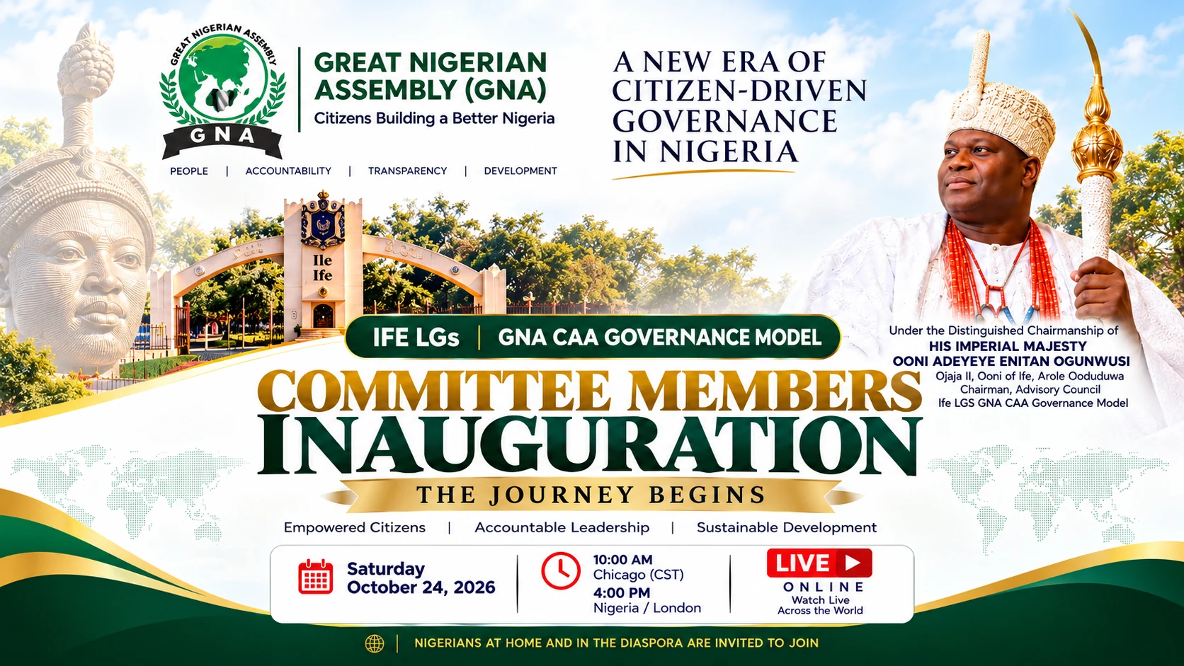 The Journey Begins: Ife LGs Set for Inauguration of GNA CAA Governance Committees