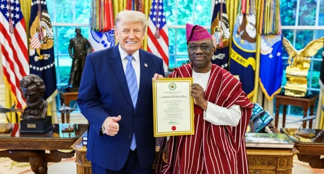 Kayode Are Presents Letter of Credence to Trump, Begins Role as Nigeria’s Ambassador to US