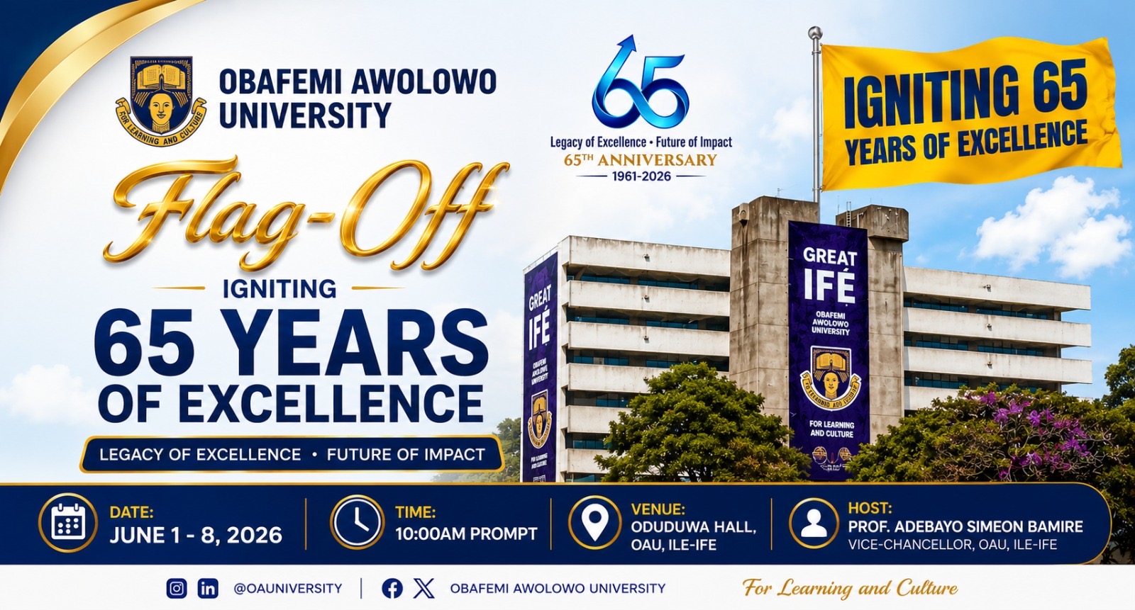 GNA Congratulates Obafemi Awolowo University at 65